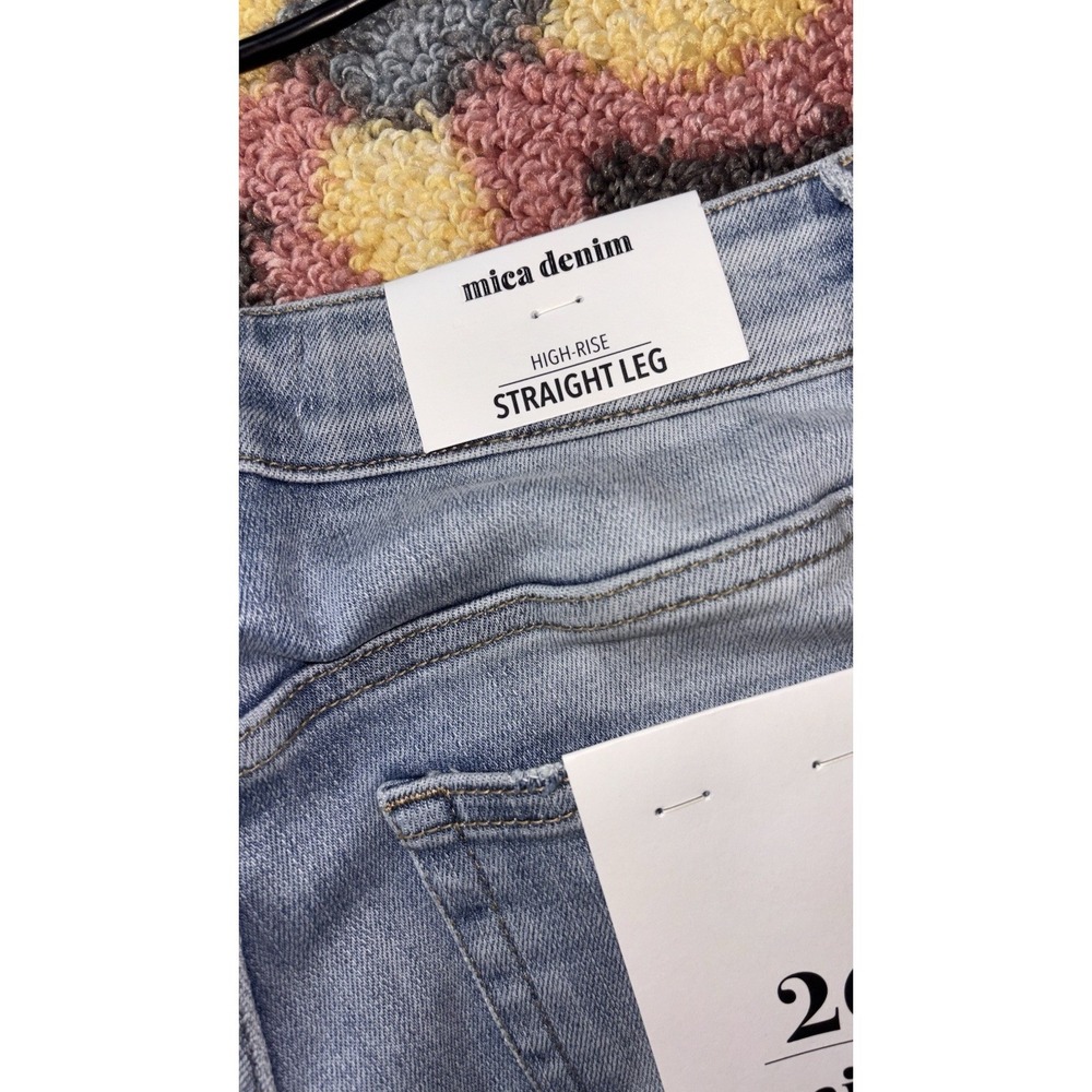 Mica Los Angeles Women's Straight H Denim Jeans Blue Distressed Von Maur NWT 26